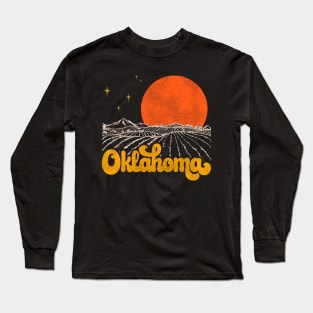 Vintage State of Oklahoma Mid Century Distressed Aesthetic Long Sleeve T-Shirt